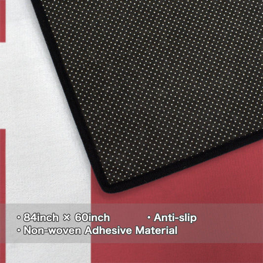 Denmark Flag Inspired 84x60 Inch Area Rug with Black Binding (Made in the USA)