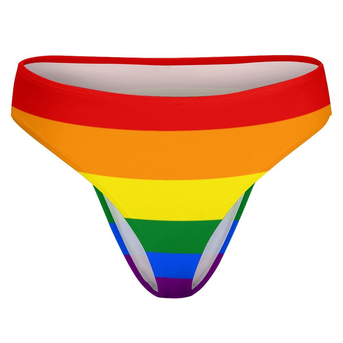 Rainbow Flag Inspired T-Back Thong Bikini