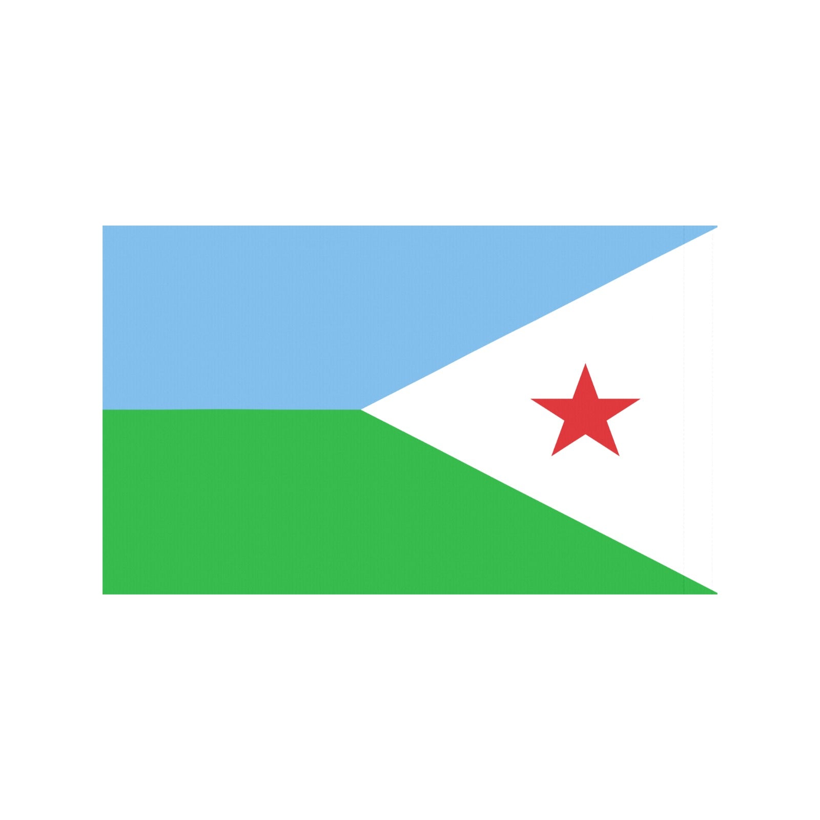 Luv My Flag: Djibouti flag with triangles, star design.