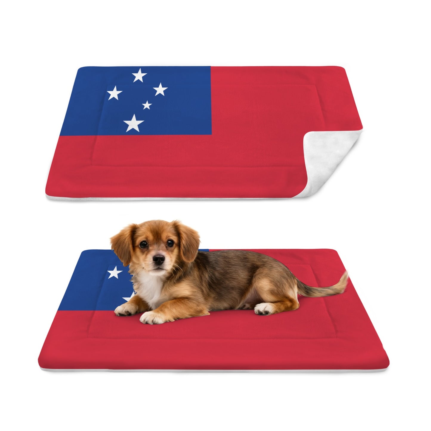 Samoa Flag Inspired Pet Mat 25x18inch (Made in the USA)