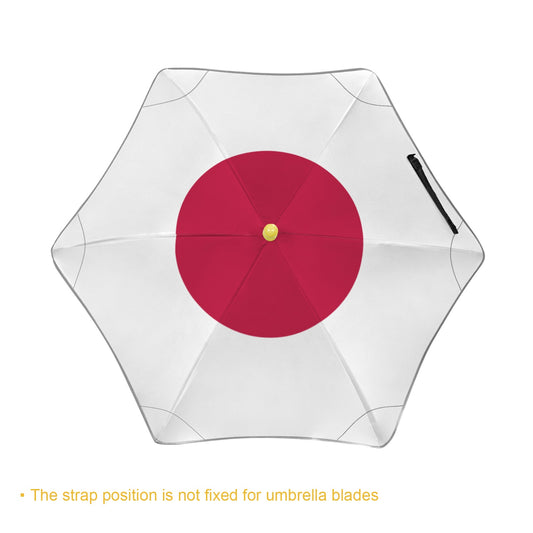 Japan Flag Inspired Kids Safe Round Corner Umbrella