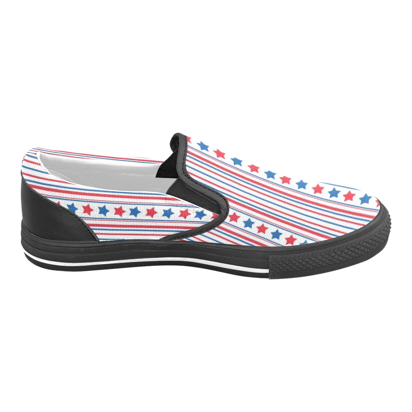 USA/American Flag Inspired Stars and Stripes Pattern Slip-on Canvas Kid's Shoes