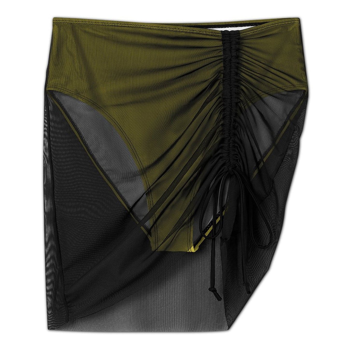 Gadsden Flag Inspired Women's Mesh Drawstring Skirt and Swimsuit Set