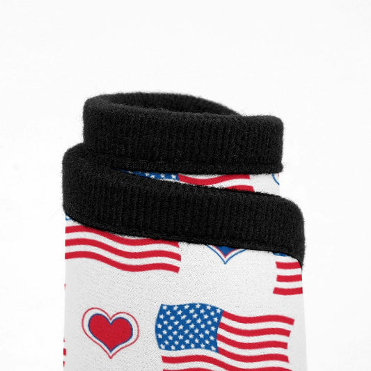 USA/American Flag Inspired Flag and Hearts Pattern Car Floor Mats(4pcs)