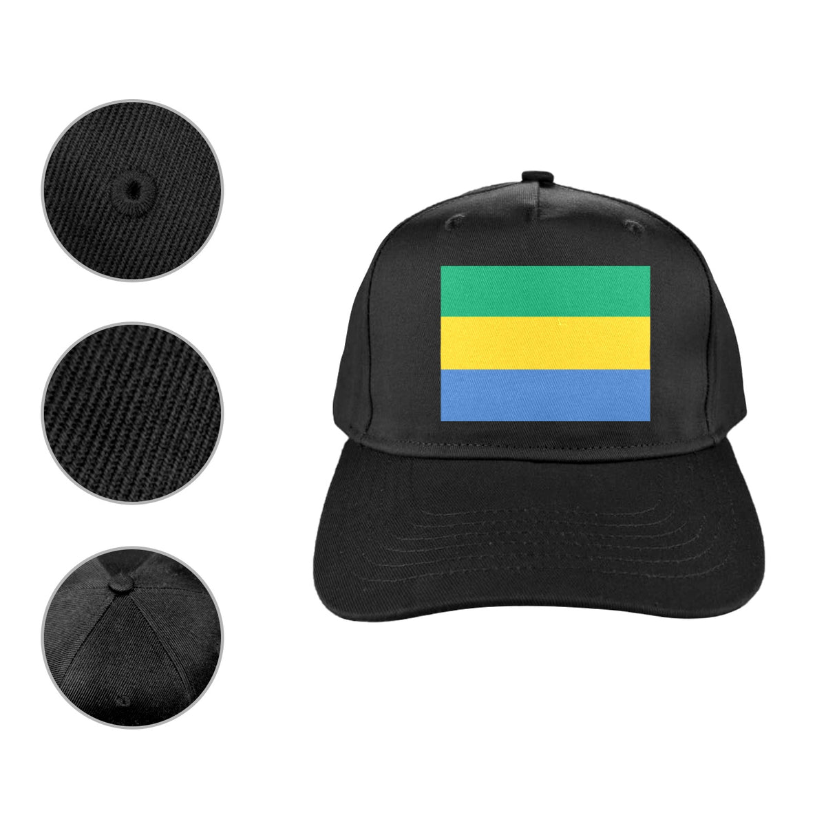 Gabon Flag Inspired Baseball Cap | Printed in the  USA