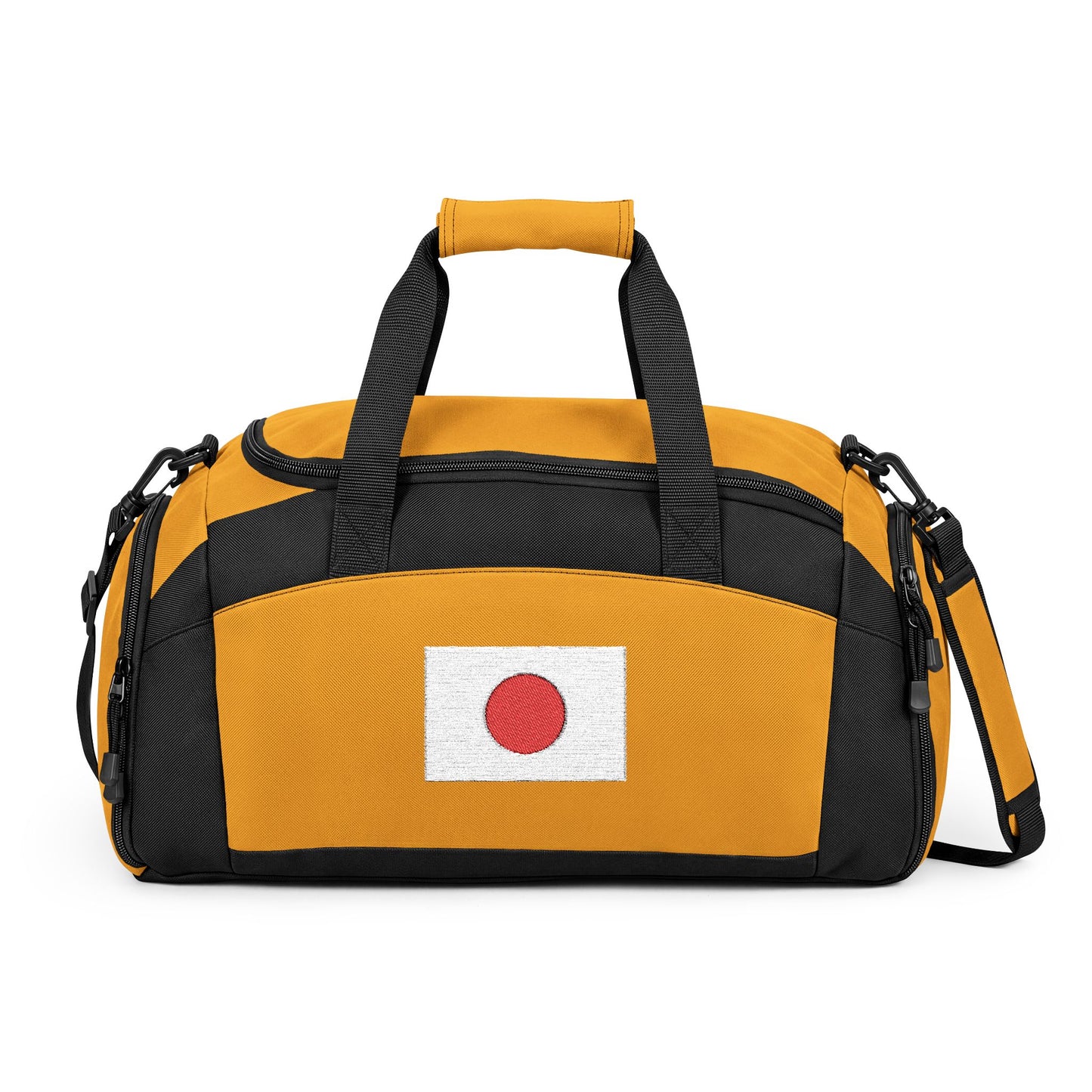 Japan Flag Gym Bag — Black Duffle with Embroidered Japan Flag