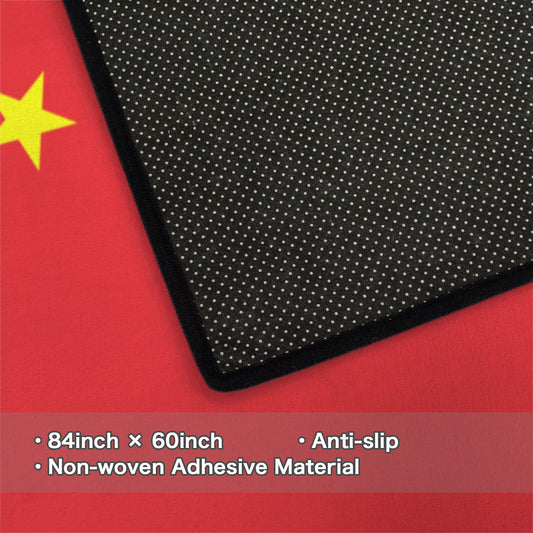 China Flag Inspired 84x60 Inch Area Rug with Black Binding (Made in the USA)