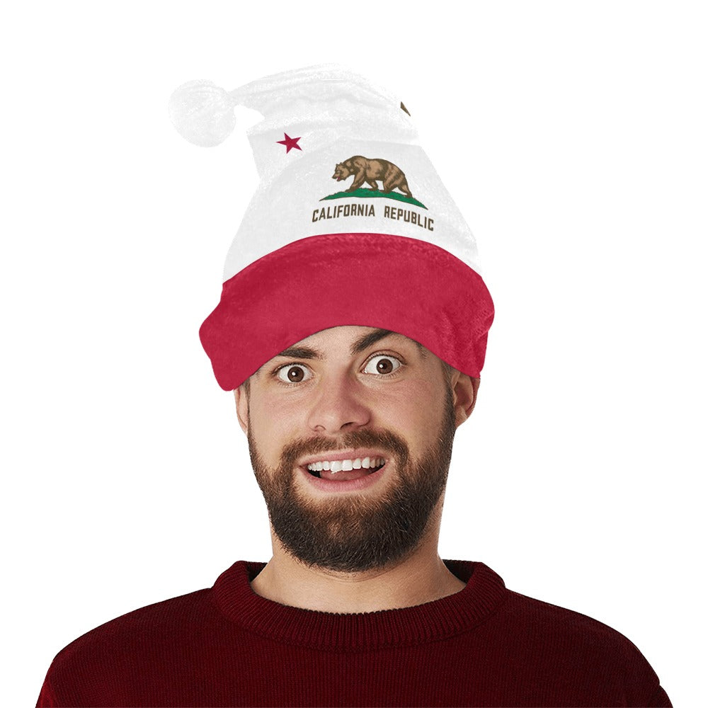 California Flag Christmas Santa Hat