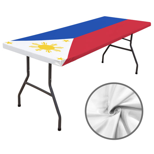 Philippines Flag Inspired Custom Elastic Fitted Tablecloth 72x30 inch (Made in the USA)