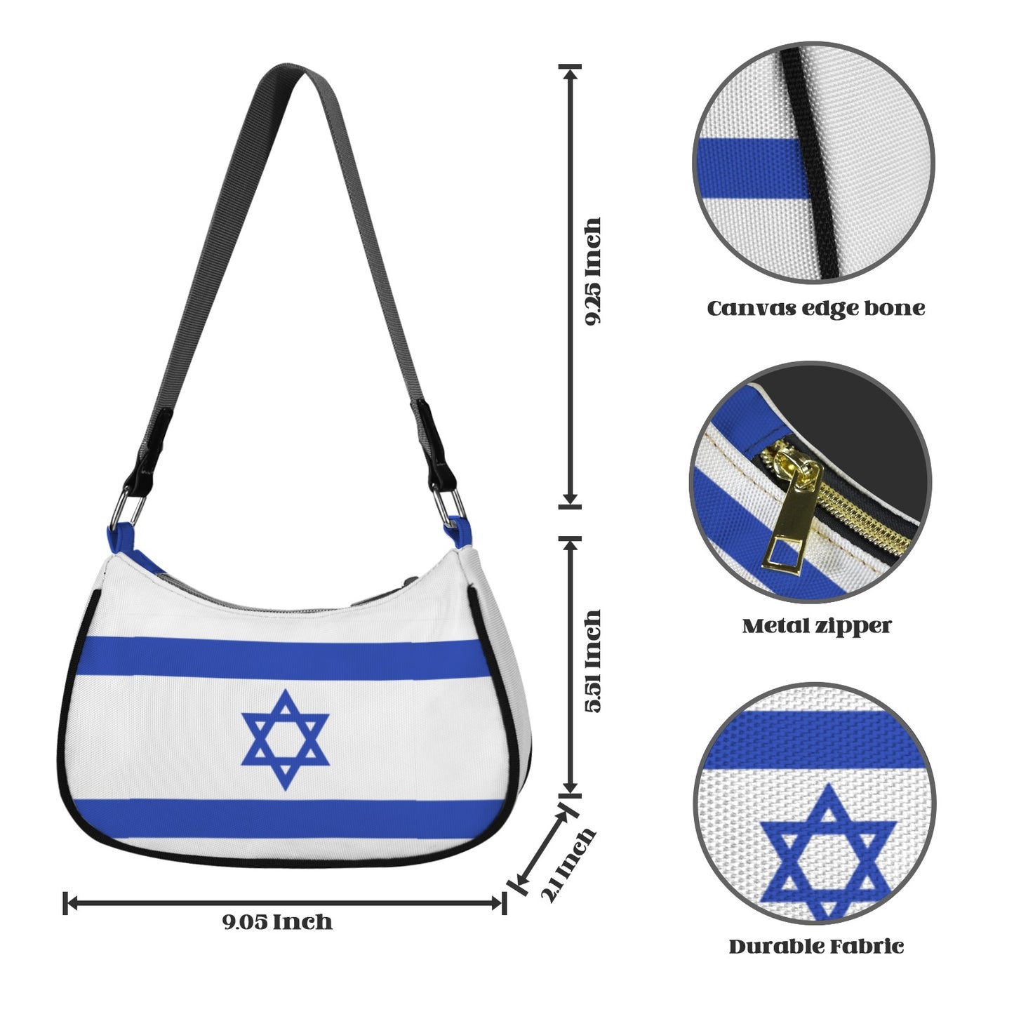 Israel Flag Inspired Women's Shoulder Bag