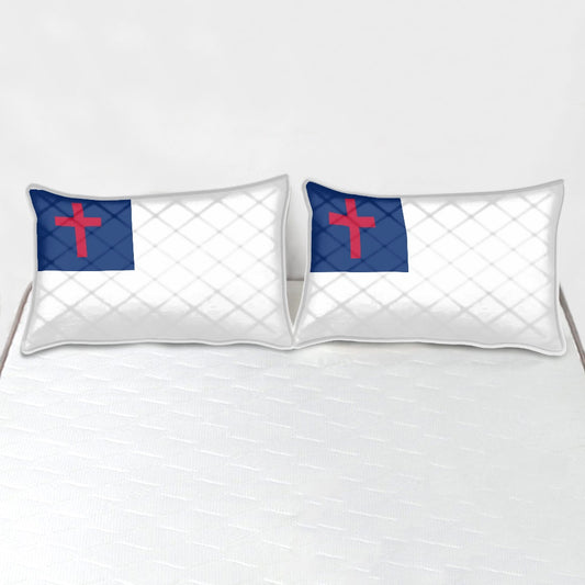 Christian Flag Inspired Pillowcase Pair – Rest in Faith with Style That’s Rare