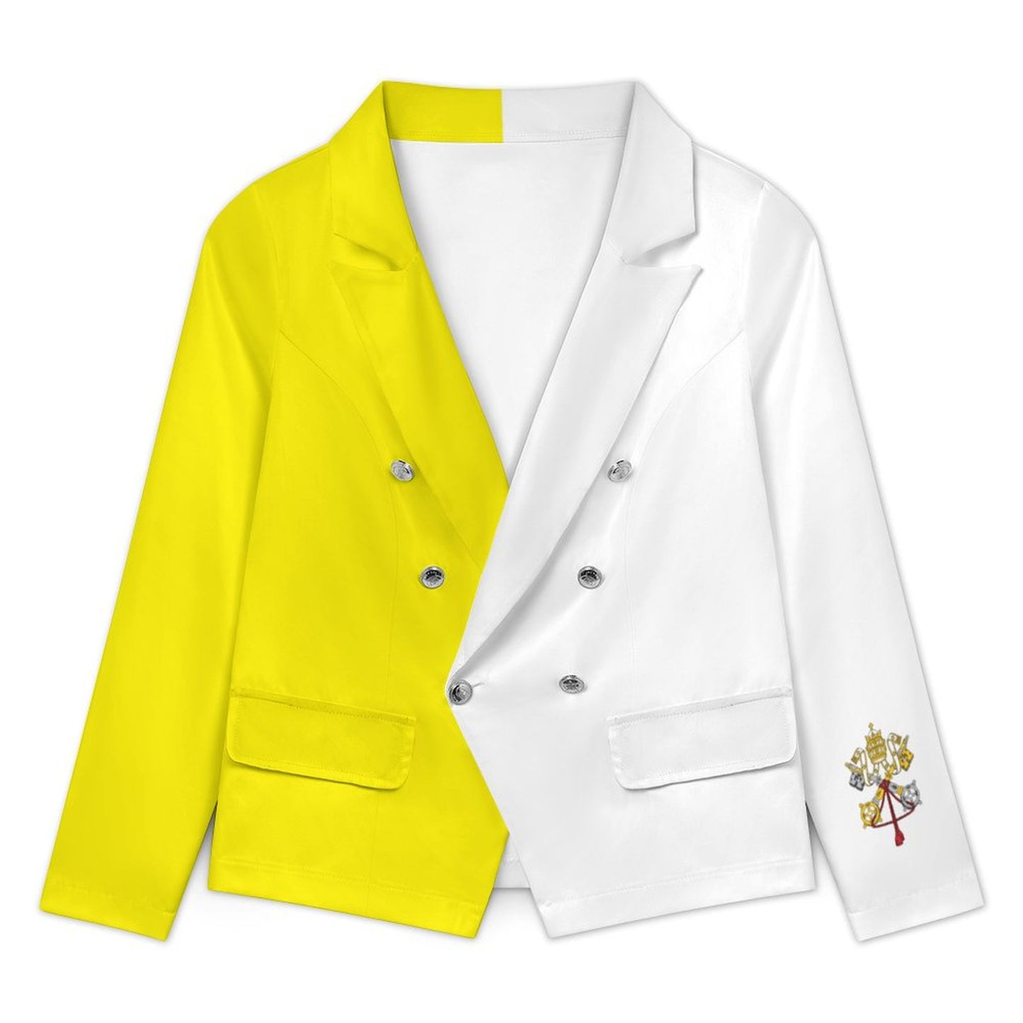 Vatican City Flag Inspired Women’s Double Breasted Blazer