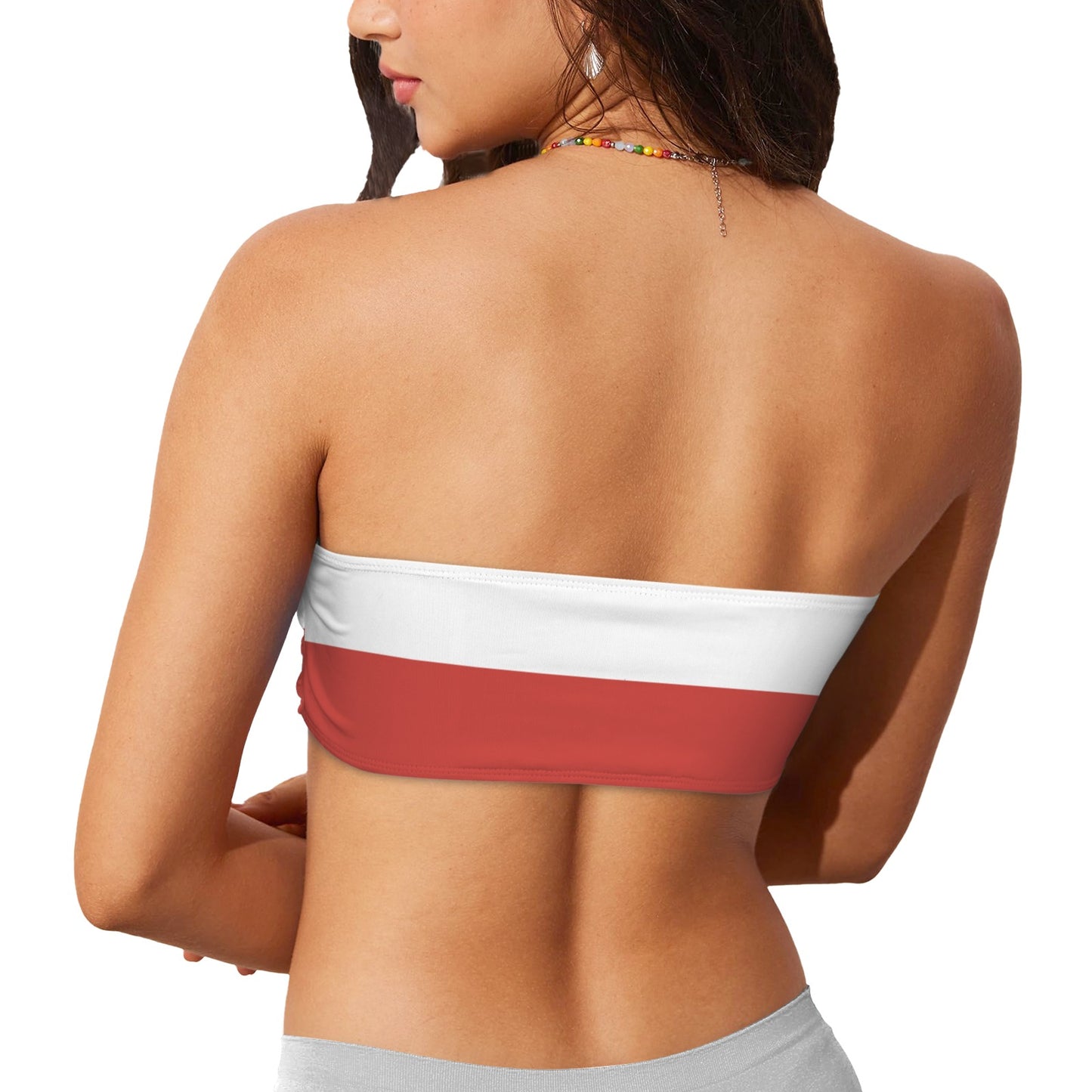Czech Republic Flag Inspired Bandeau Tube Bikini Top