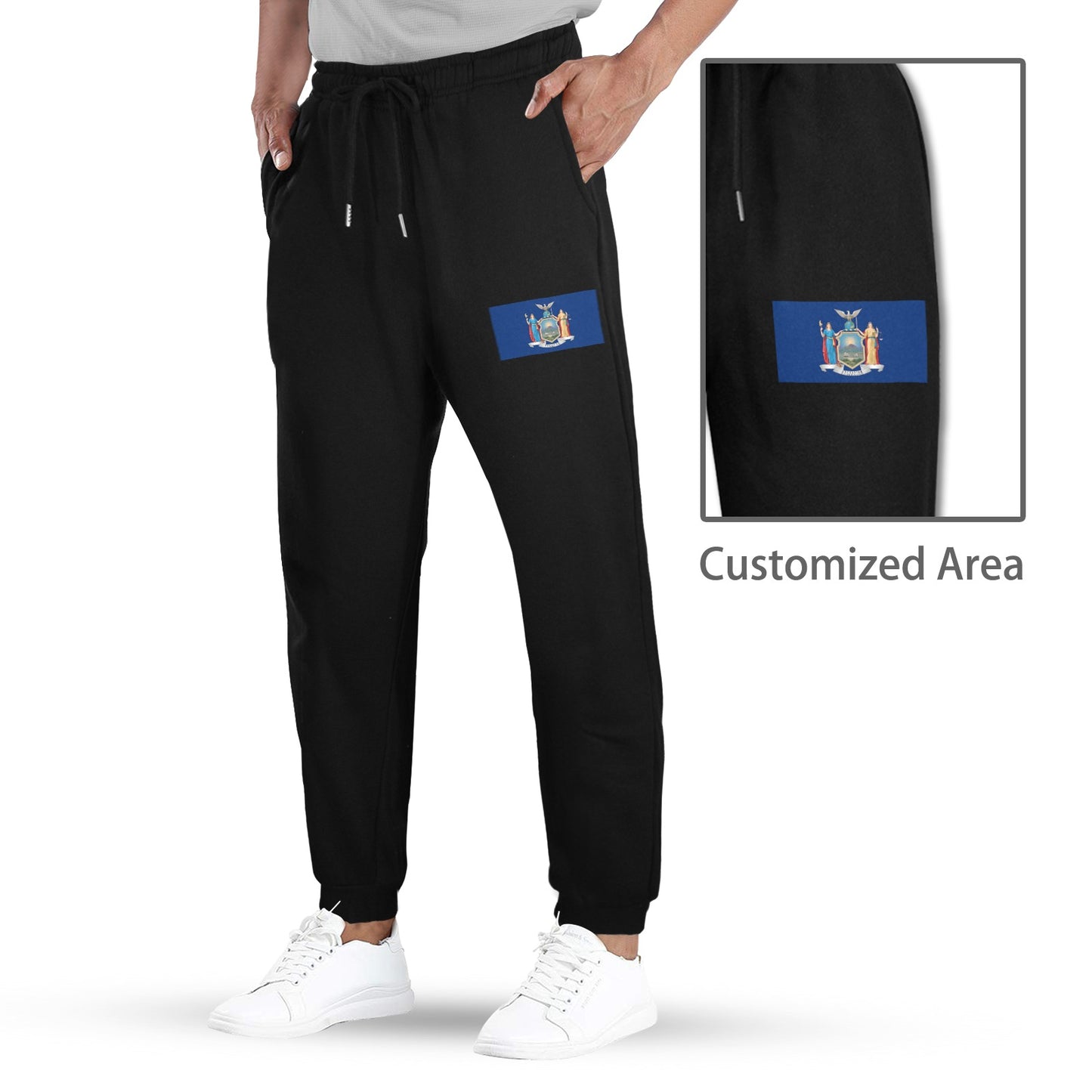 New York Flag Inspired Unisex Fleece Sweatpants (Left Printing) | Ships from USA