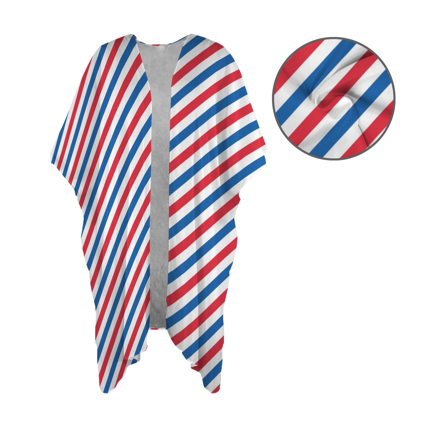 USA/American Flag Inspired Striped Pattern Women's Long Cover Up