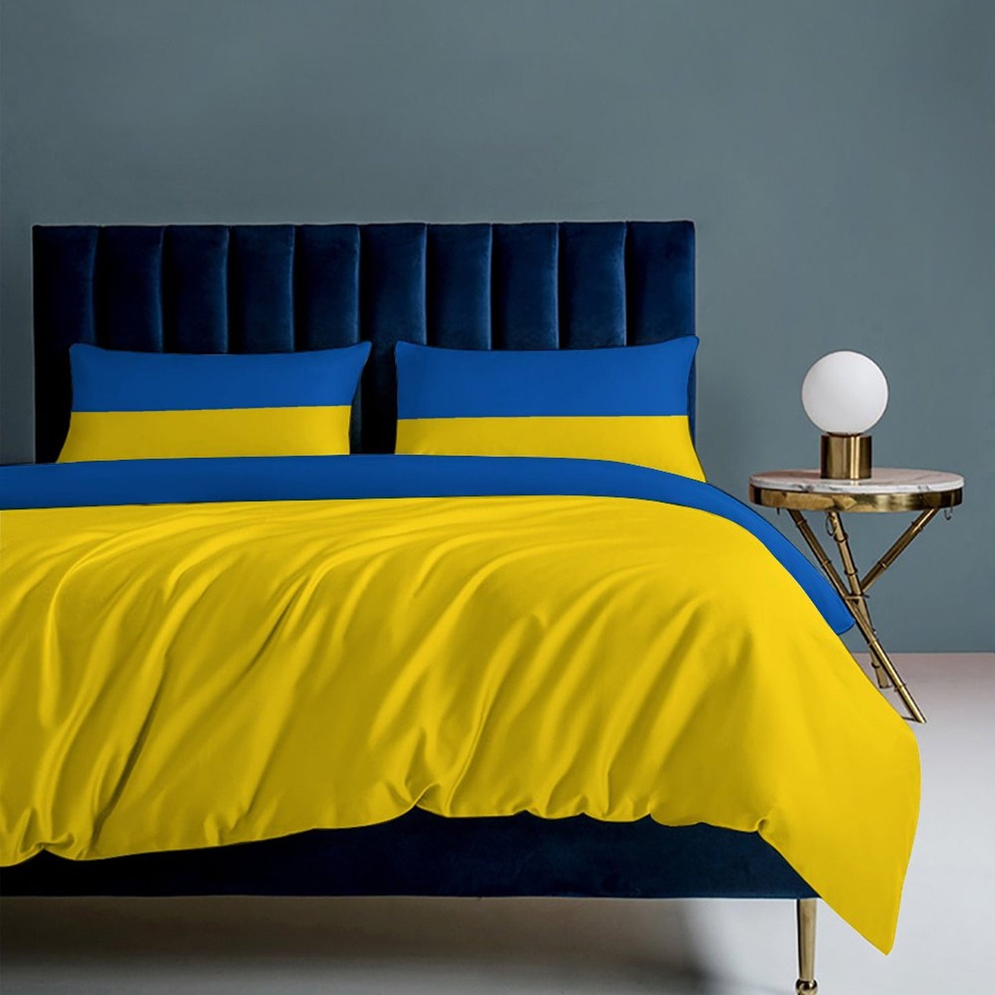 Ukraine Flag Inspired 3-Piece Bedding Set (1 Duvet Cover + 2 Pillow Shams) – 102"×90"