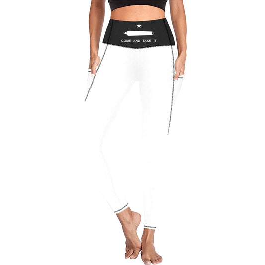 Come and Take It Flag Inspired Women's High Waist Leggings with Pockets