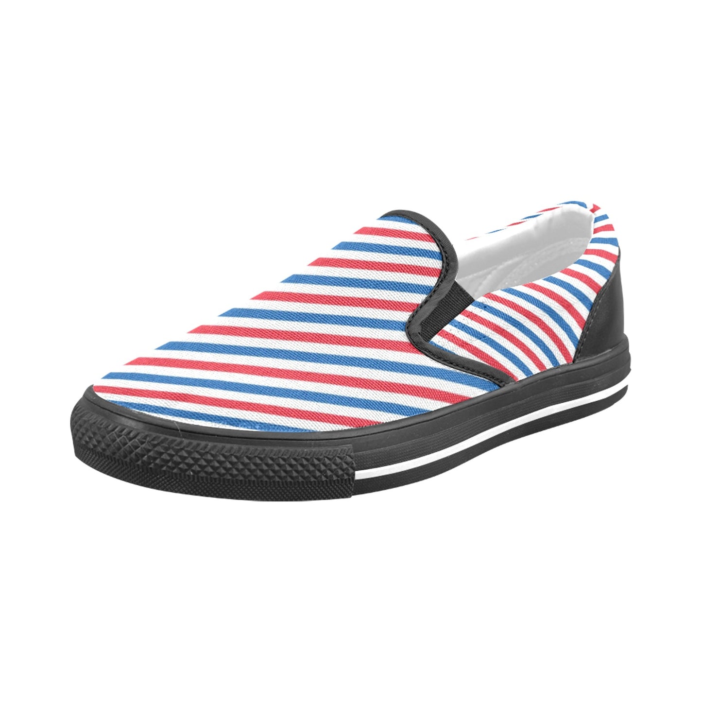 USA/American Flag Inspired Striped Pattern Men's Slip-on Canvas Shoes