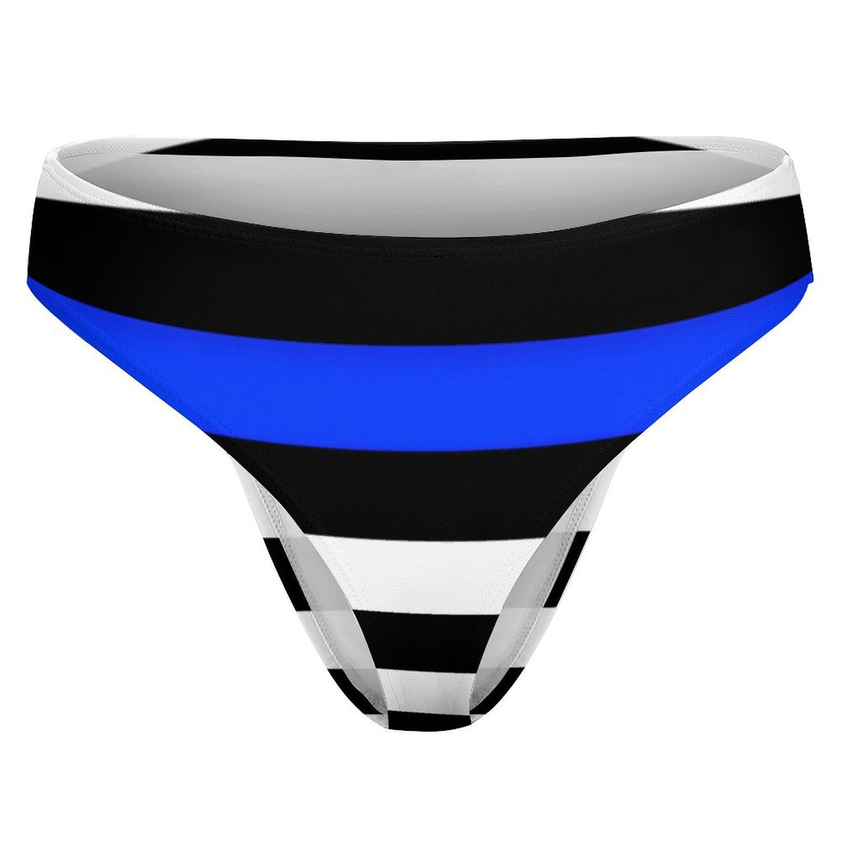 Thin Blue Line Flag Inspired T-Back Thong Bikini Style-2