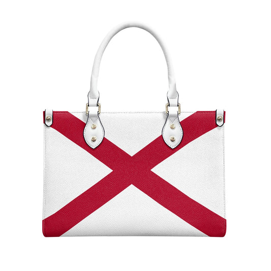 [Brand] handbag with red cross design, white background.
