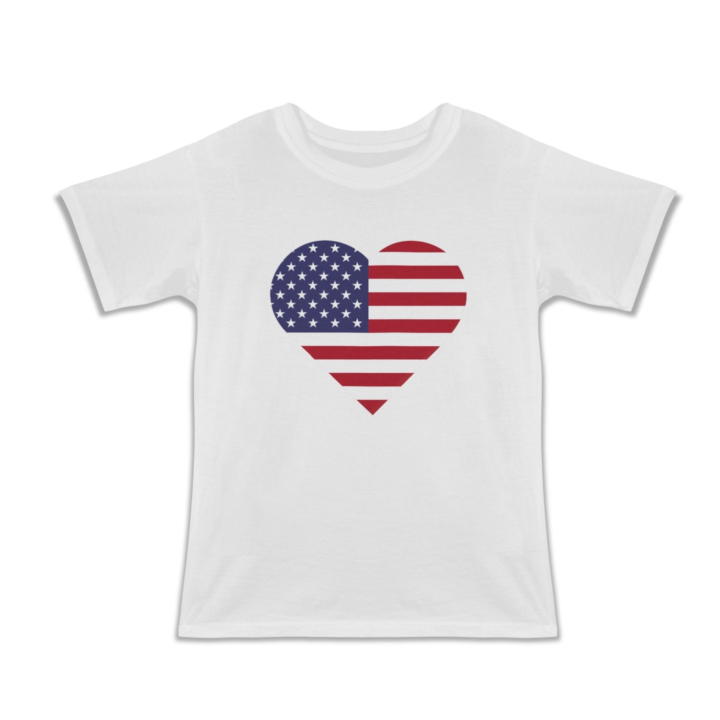USA/American Flag Heart Girls T-Shirt Made in the USA