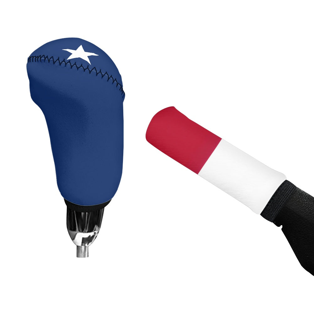 Texas Flag Inspired Gear Lever Cover+Hand Brake Cover