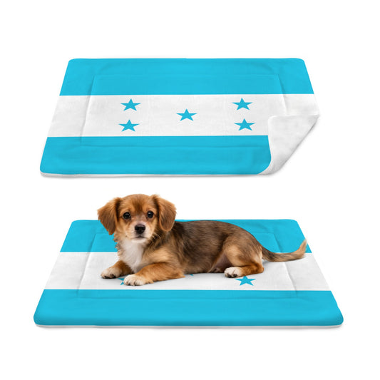 Honduras Flag Inspired Pet Mat 25x18inch (Made in the USA)