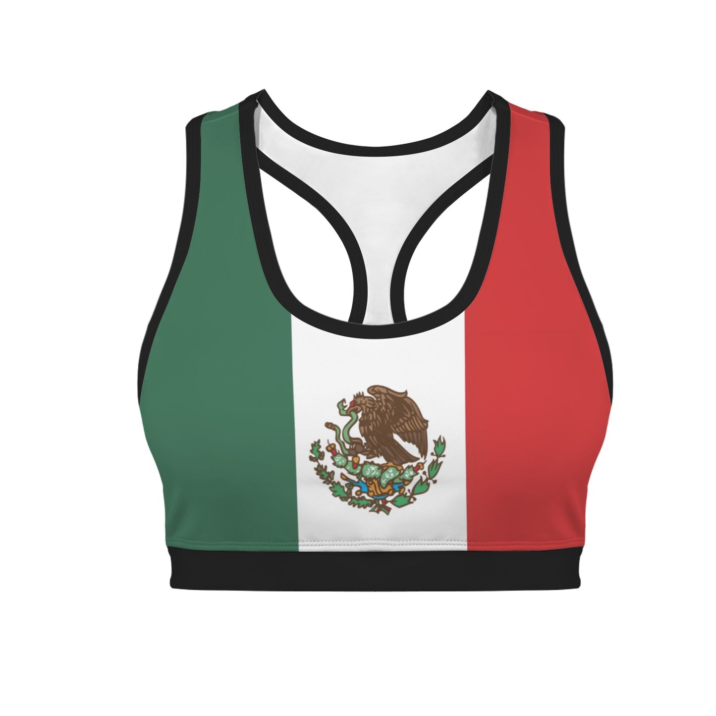 Mexico Flag Inspired Racerback Sports Bra