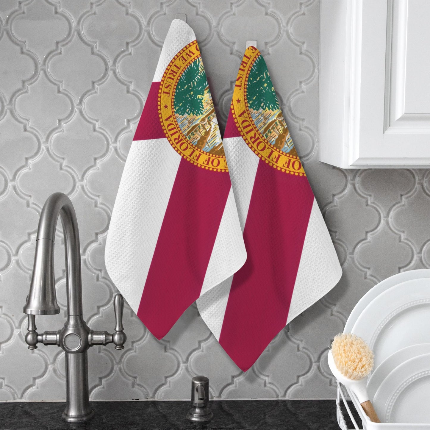 Florida Flag Inspired Kitchen Towel 40X60cm (Pack of 2) (Made in the USA)