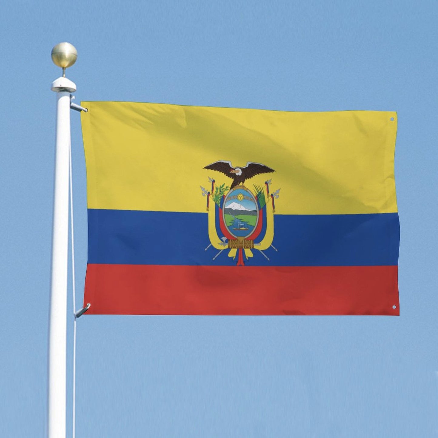 Ecuador Flag Inspired Wall Mount Flag with Four Grommets (35x59 in)