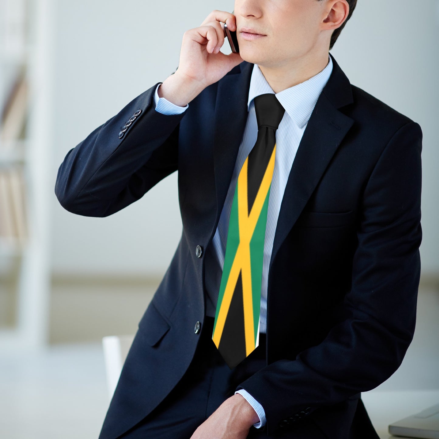 Jamaica Flag Inspired Classic Necktie (Two Sides)