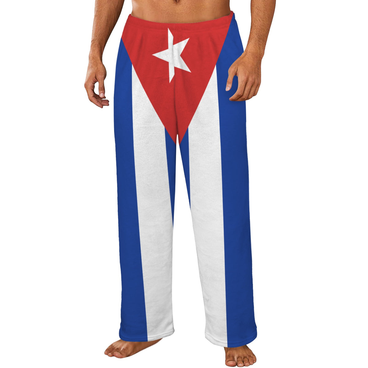 Cuba Flag Inspired Men's Flannel Pajama Trousers Printed in the USA