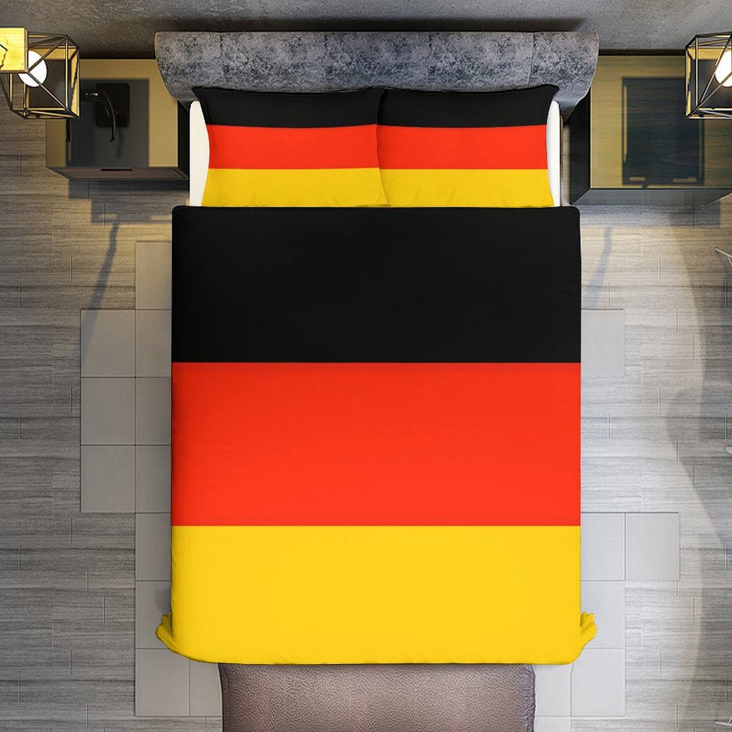 Germany Flag Inspired 3-Piece Bedding Set (1 Duvet Cover + 2 Pillow Shams) – 102"×90"