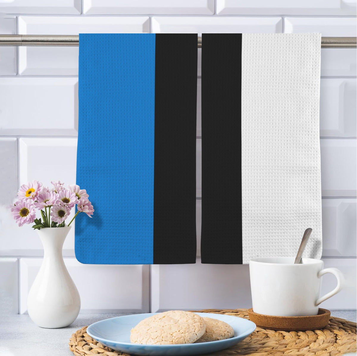 Estonia Flag Inspired Kitchen Towel 40X60cm (Pack of 2) | Printed In the USA