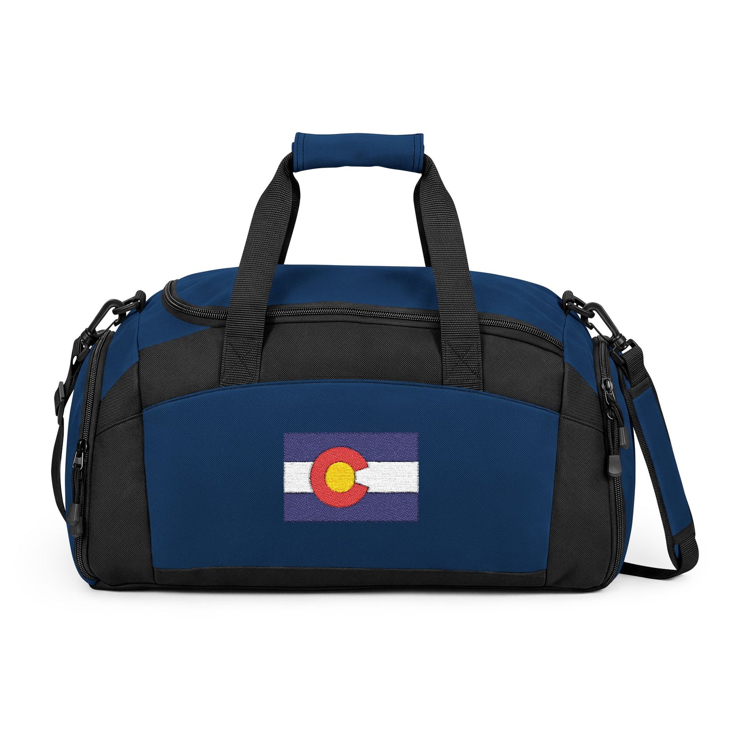 Colorado Flag Gym Bag — Black Duffle with Embroidered Colorado Flag
