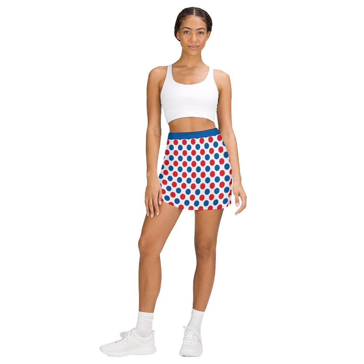 USA/American Flag Inspired Polka Dot Pattern Women’s Skort with Pocket