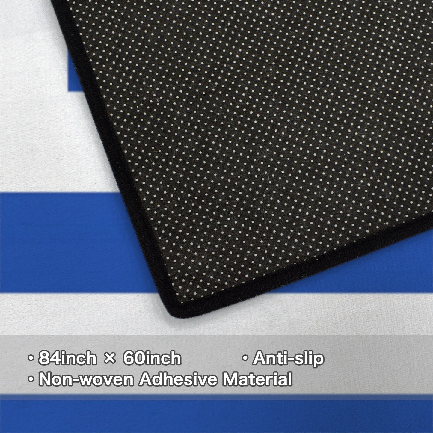 Uruguay Flag Inspired 84x60 Inch Area Rug with Black Binding (Made in the USA)