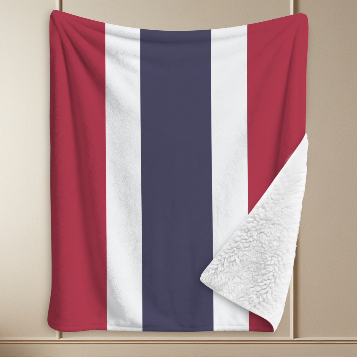 Thailand Flag Inspired Sherpa Fleece Blanket 90" x 108" | Printed in the USA