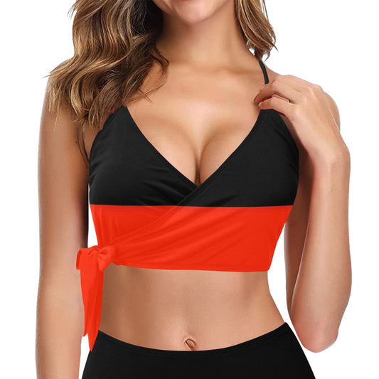 Germany Flag Inspired Knot Side Bikini Top