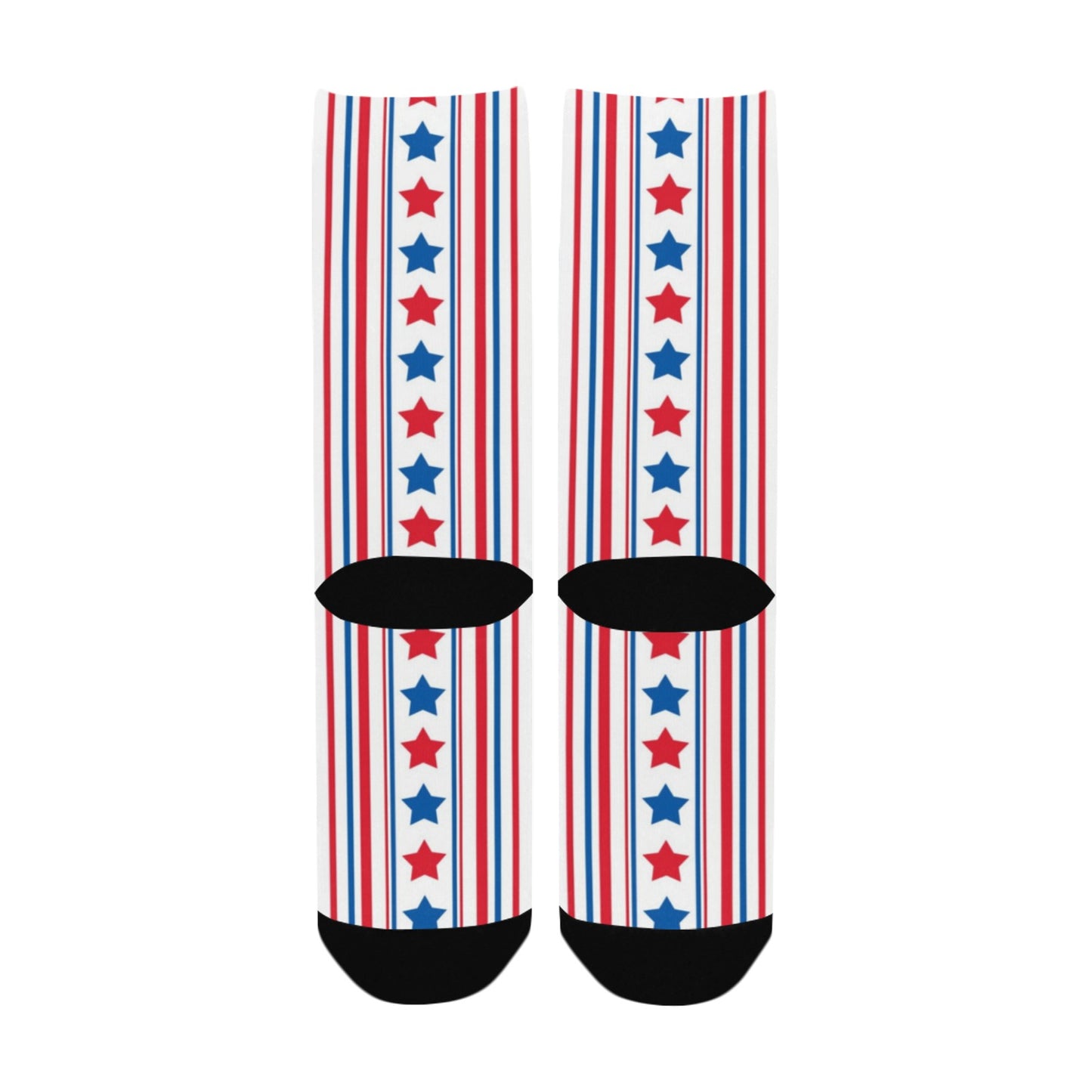 USA/American Flag Inspired Stars and Stripes Pattern Women’s Custom Socks Made in the USA