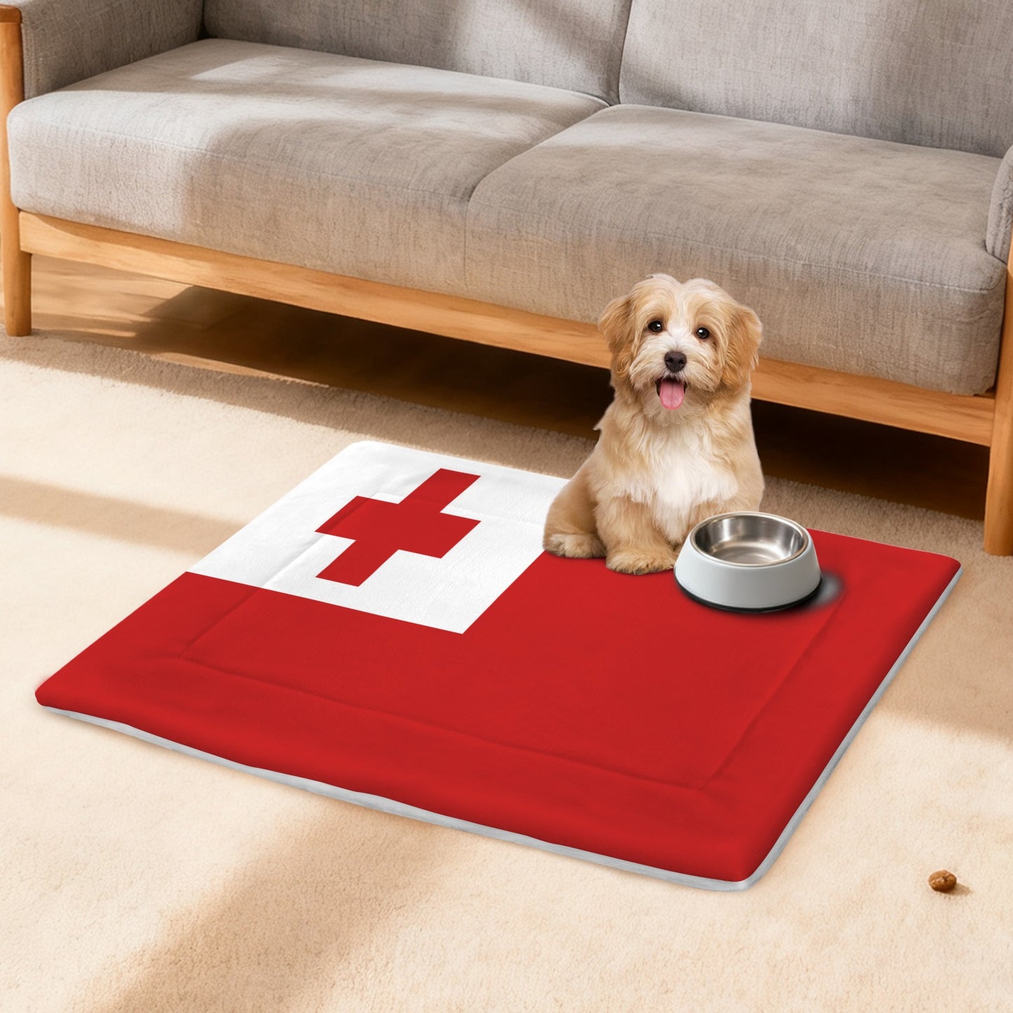 Tonga Flag Inspired Pet Mat 25x18inch (Made in the USA)