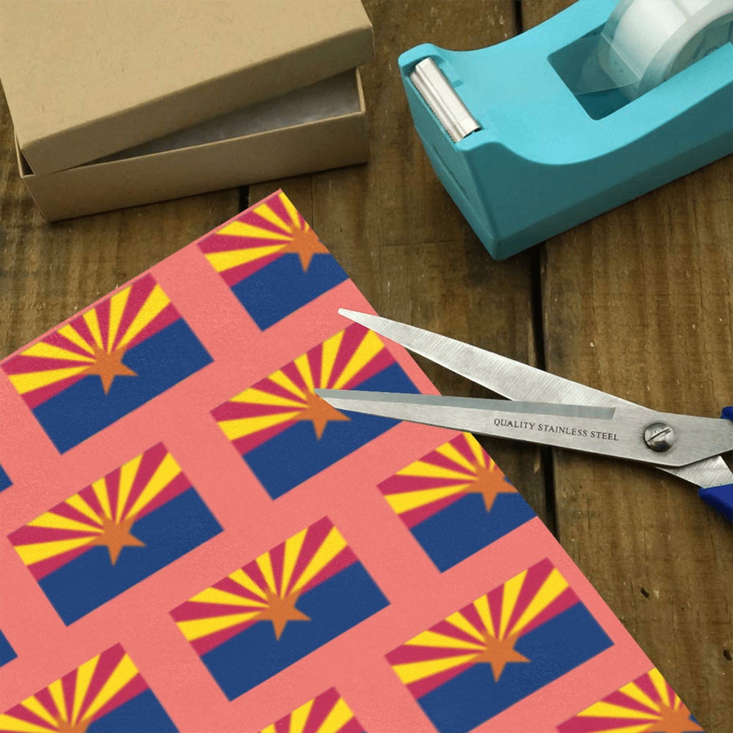Arizona Flag Custom Gift Wrapping Paper 58"x 22.5" (4 Rolls)