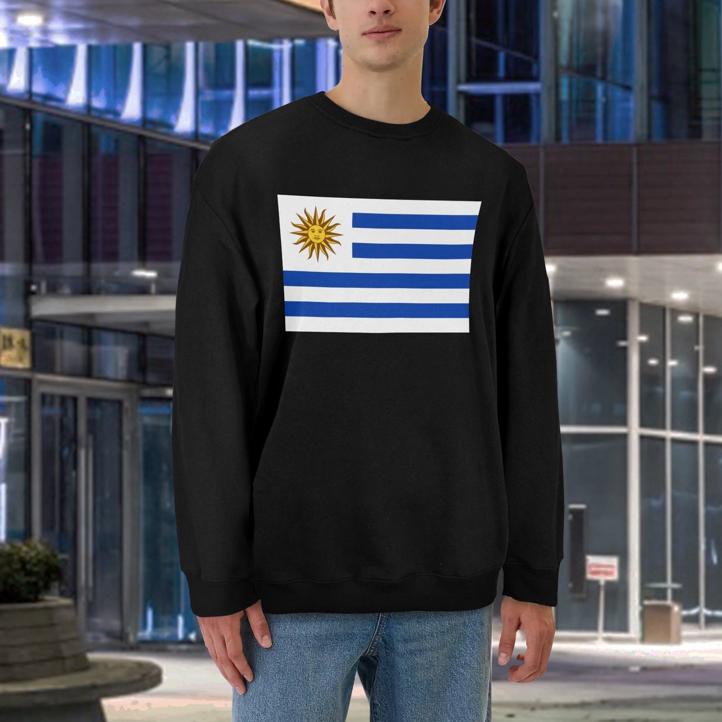 Uruguay Flag Unisex Fleece Sweatshirt (Made in the USA)