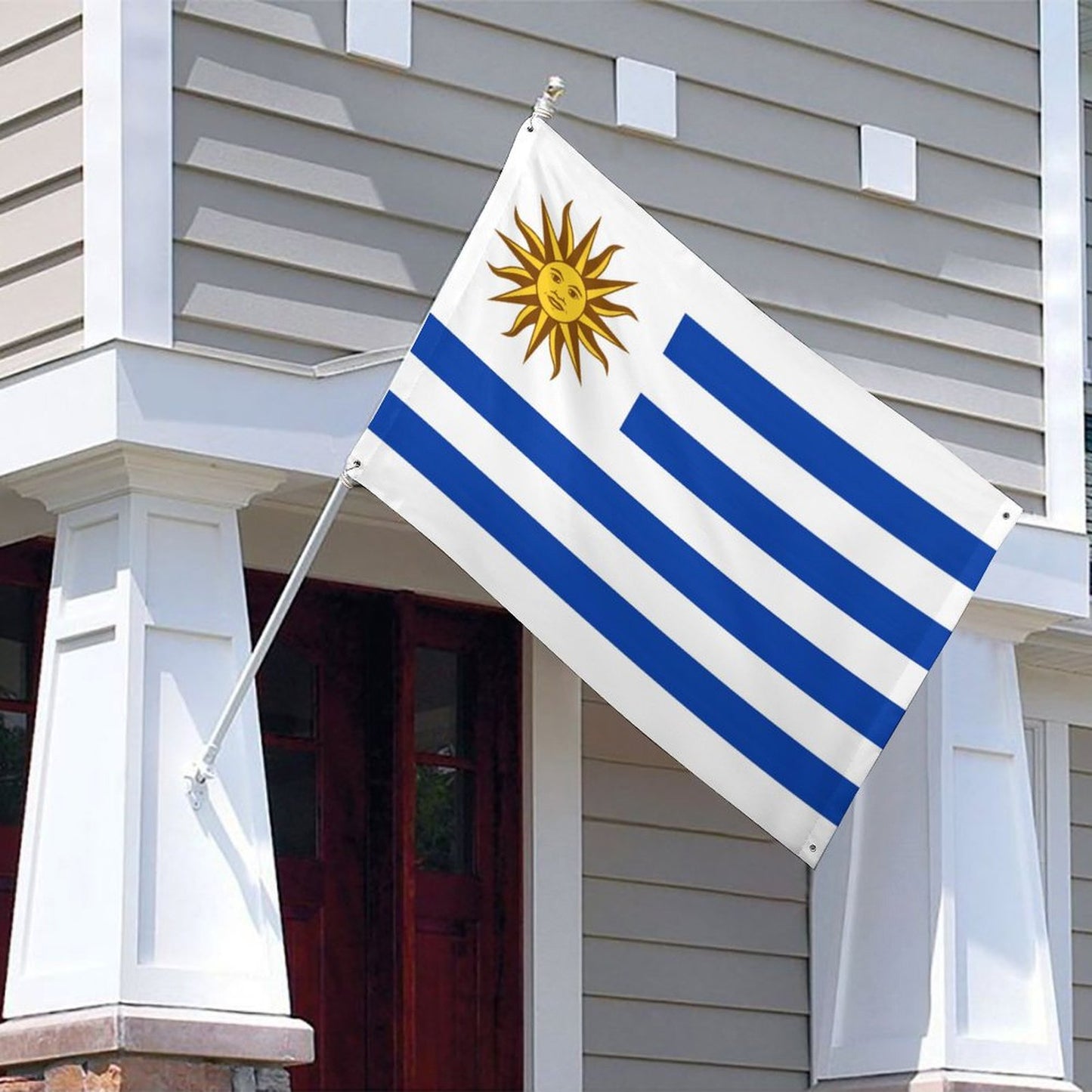 Uruguay Flag Inspired Wall Mount Flag with Four Grommets (35x59 in)