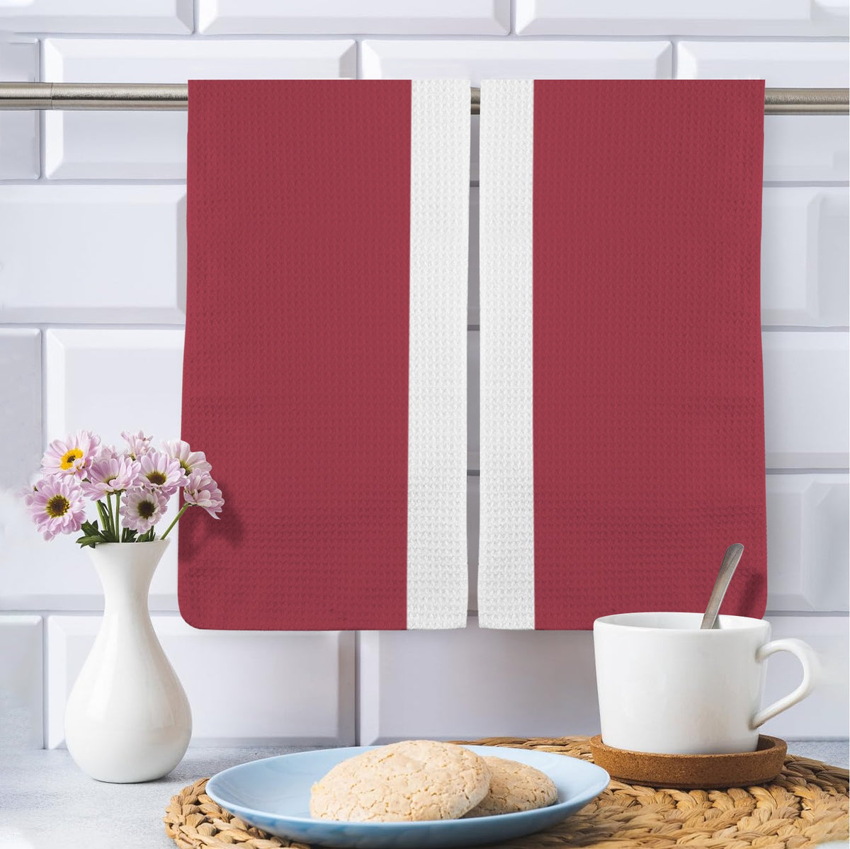 Latvia Flag Inspired Kitchen Towel 40X60cm (Pack of 2) | Printed In the USA
