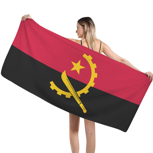 Angola Flag Inspired Custom Bath Towel 29"x58"(Made in USA)