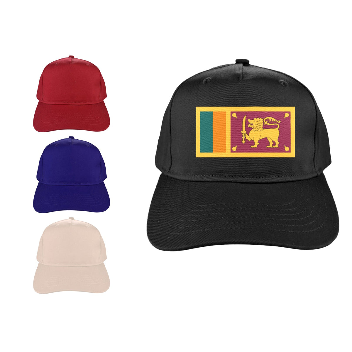 Sri Lanka Flag Inspired Baseball Cap | Printed in the  USA