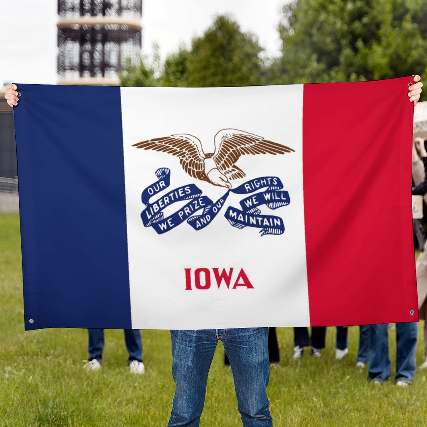 Iowa Flag Inspired Wall Mount Flag with Four Grommets (35x59 in)