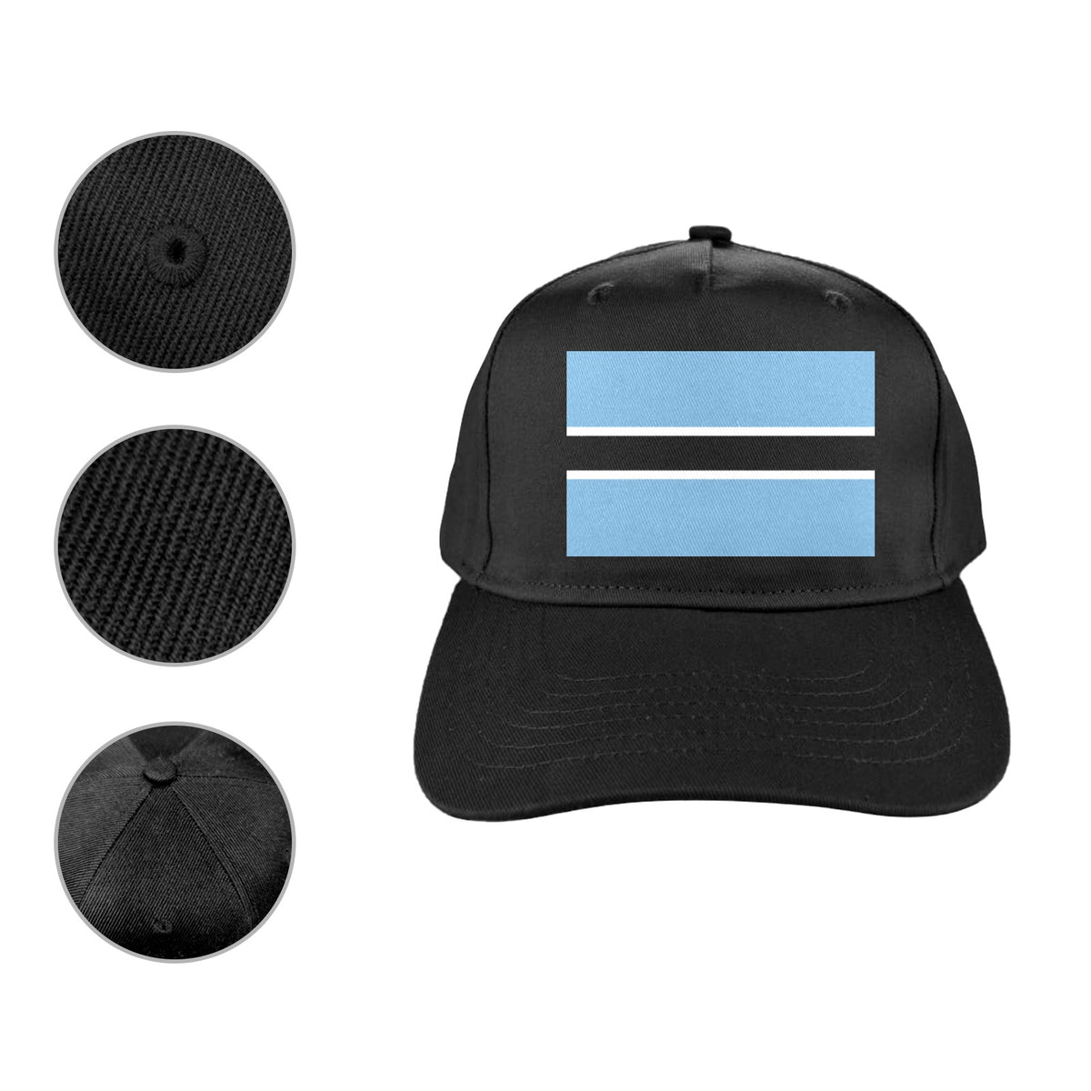 Botswana Flag Inspired Baseball Cap | Printed in the  USA