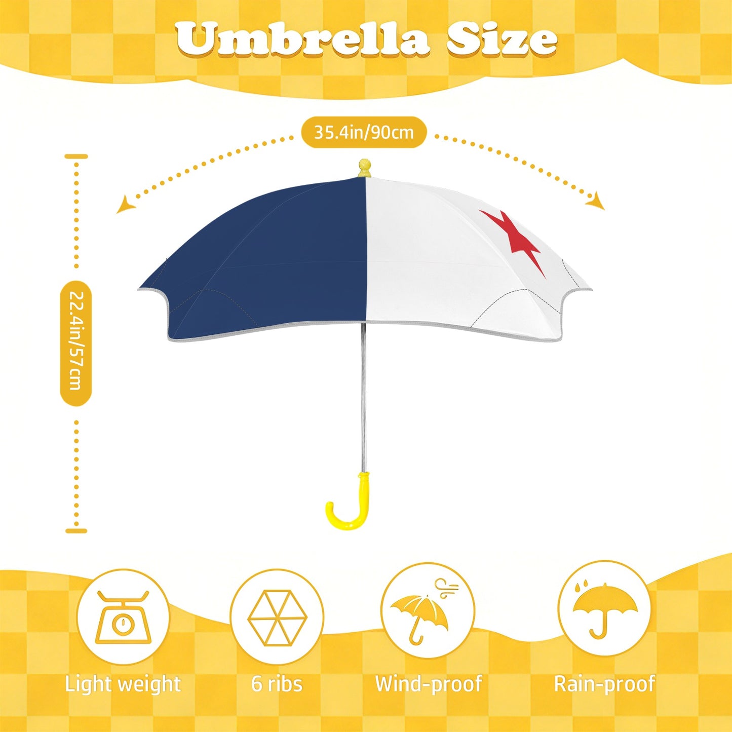Panama Flag Inspired Kids Safe Round Corner Umbrella